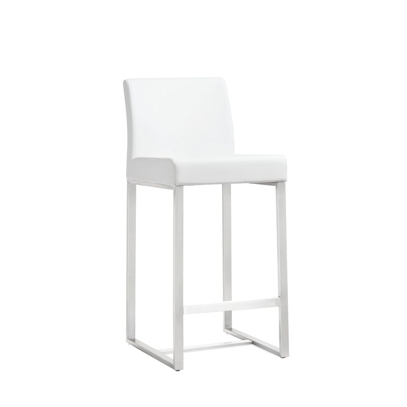Casafoyer Denmark White Steel Counter Stool Set of 2 image number 0