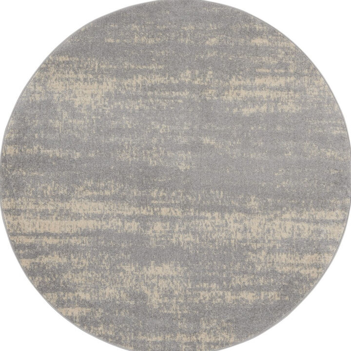 HomeRoots Round Abstract Indoor Outdoor Area Rug