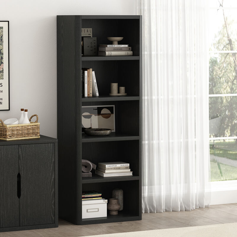 Rivington Black Open Bookcase