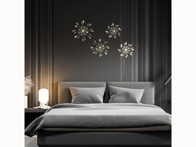 4-Piece Abstract Wood Wall Art &ndash; Mid-Century Geometric Panels for Boho Living Room, Bedroom & Office