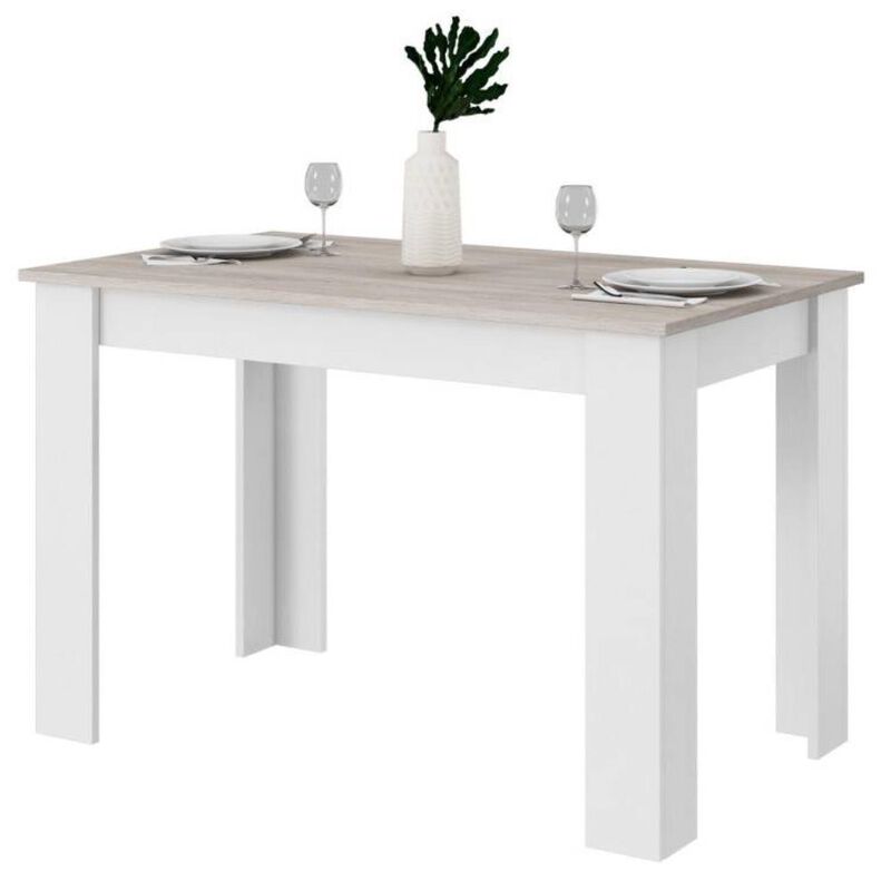 Hivvago 47-inch Kitchen Dining Table or Computer Desk in White Light Grey Wood Finish