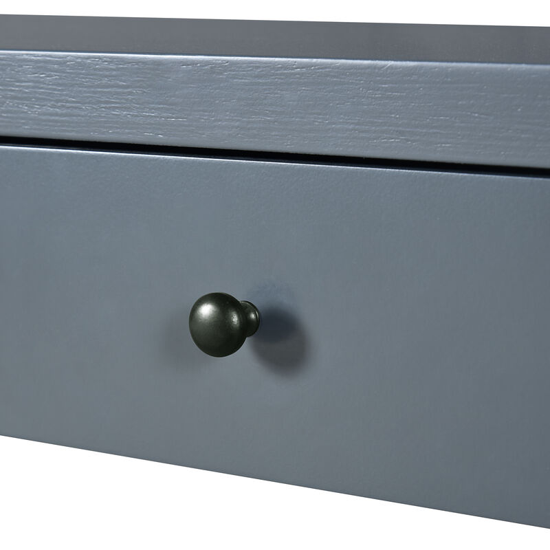 Curved Console Table with Storage, Wooden Entryway Table with 2 Drawers