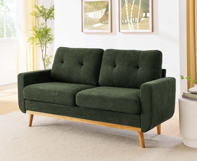 Samzum Mid-Century Modern Upholstered Tufted Loveseat image number 1