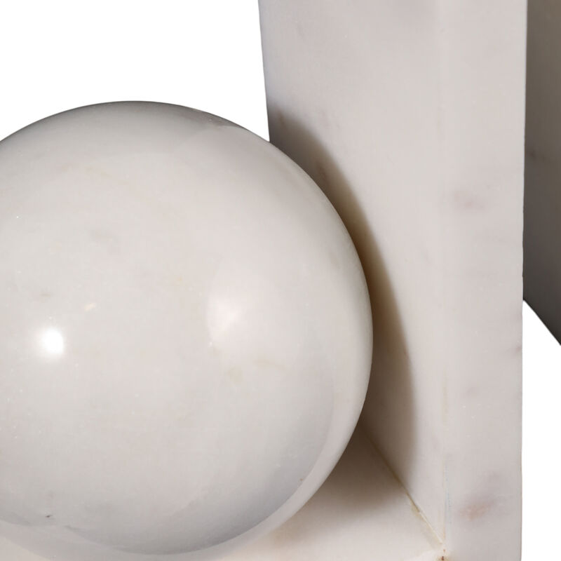 S/2 6" Marble Bookend W/3" Orb image number 3