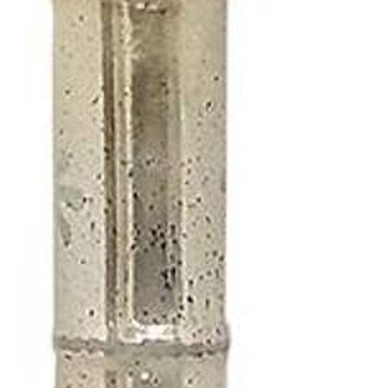 HomeRoots 35" Silver Floral Glass Cylinder Floor Vase image number 2