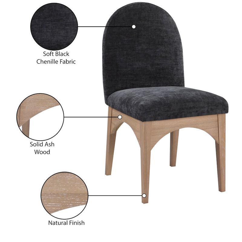 Meridian Furniture Waldorf Black Chenille Fabric Dining Chair