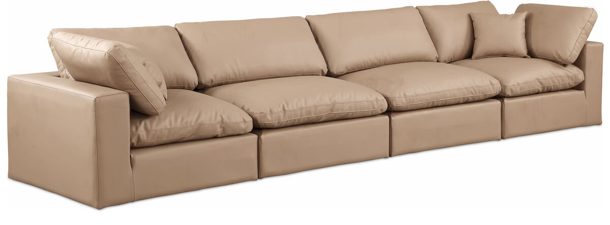 Meridian Furniture Comfy Tan Vegan Leather Modular Sofa