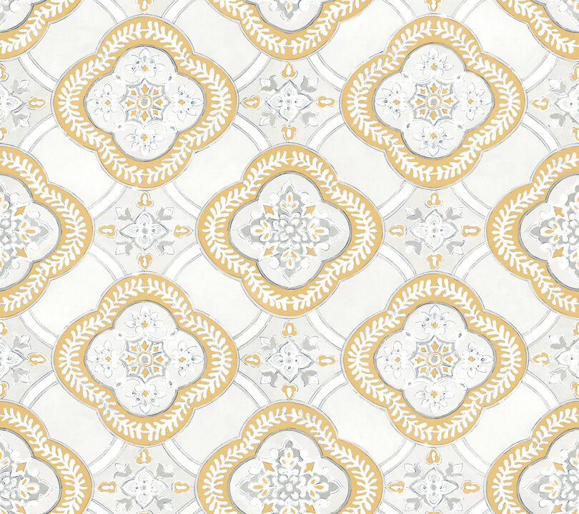 Garden Trellis Ochre Wallpaper