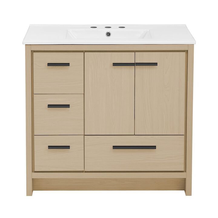 Virage 36 in. Bathroom Vanity with 3-Hole Ceramic Sink Top