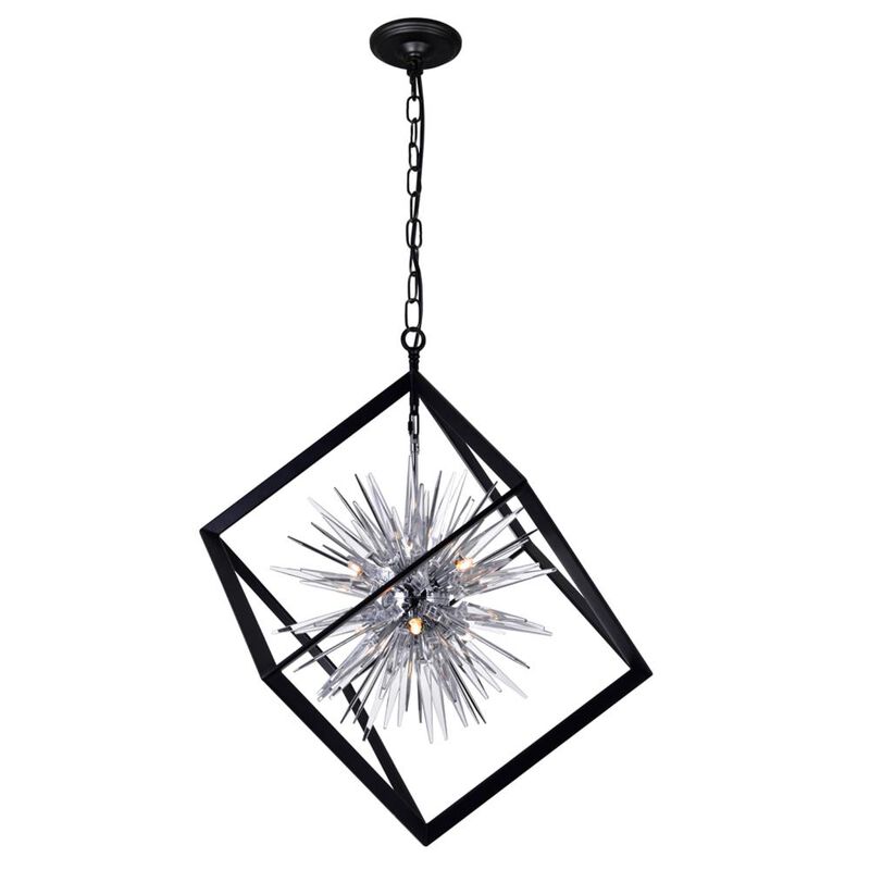 Starburst 20 Light Chandelier With Chrome & Black Finish