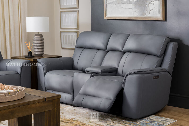 Oslo Power Leather Loveseat image number 5