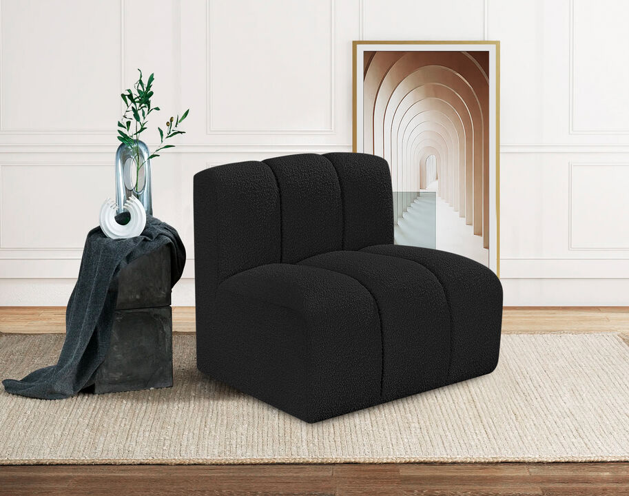 Meridian Furniture Arc Black Boucle Fabric Straight Chair