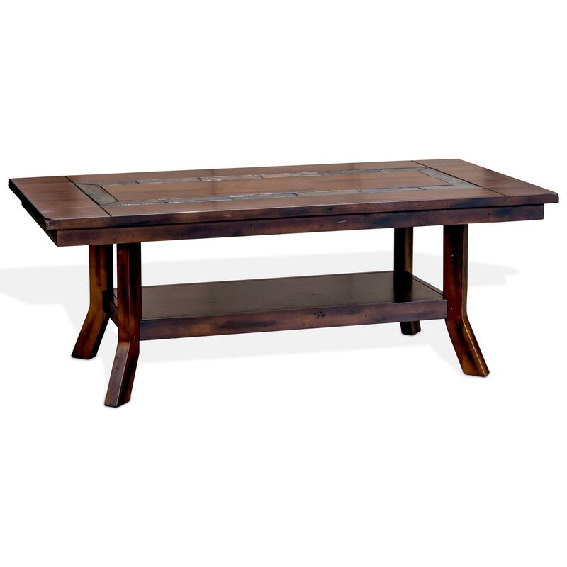 Odel Coffee Table, 1 Shelf, Dark Brown Mahogany, Rectangular 49 Inch