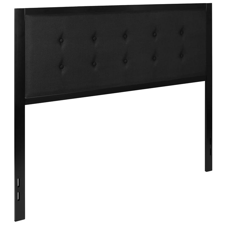 Flash Furniture Bristol Metal Tufted Upholstered Queen Size Headboard in Black Fabric