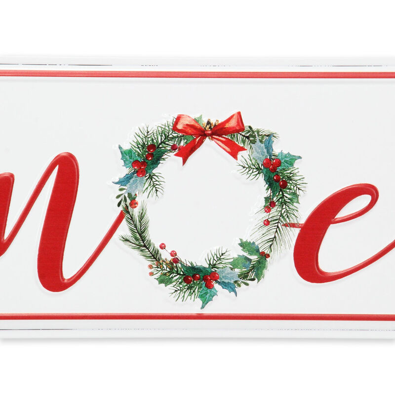 HomeRoots 7" X 19" White and Red Christmas Noel Metal Wall Decor image number 4