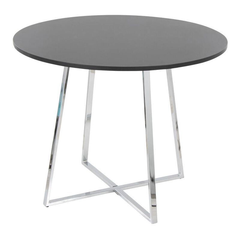 LumiSource Chrome Metal, Black MDF Canary Cosmo Dining Table