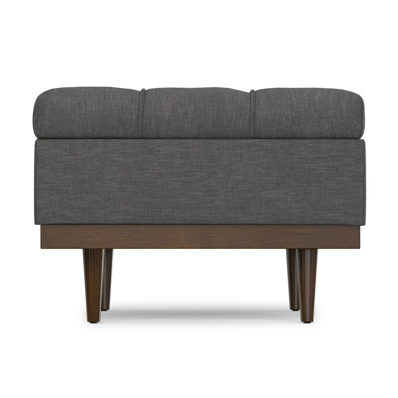 Mariah 34 inch Wide Contemporary Rectangle Coffee Table Storage Ottoman in Slate Grey  Polyester Linen, Assembled image number 4