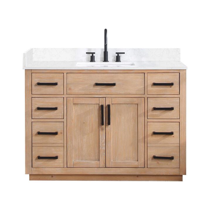 Altair 48 Single Bathroom Vanity in Light Brown without Mirror