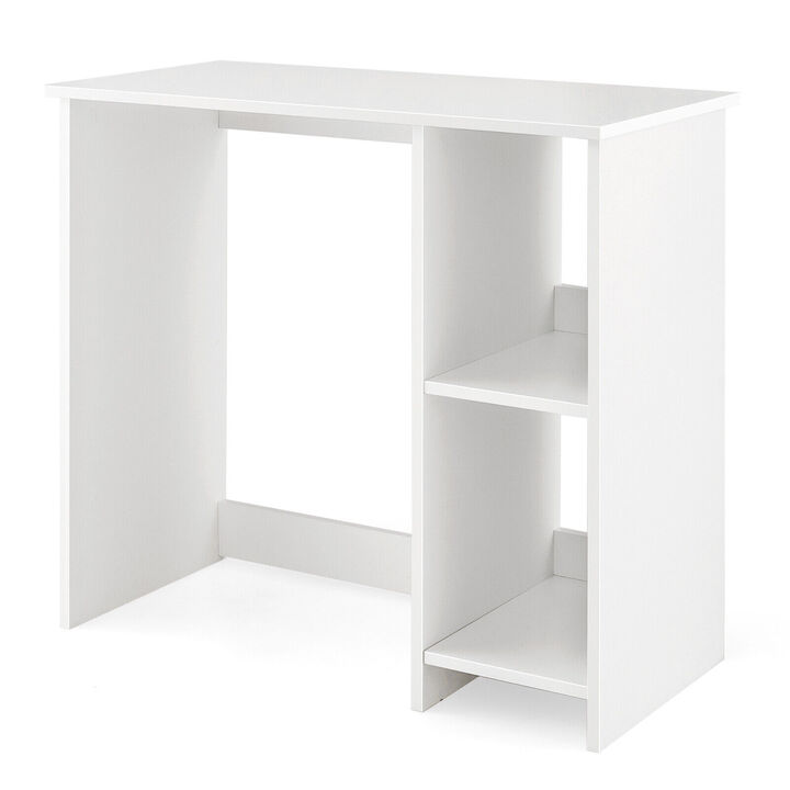 31.5 Inch  Modern Home Office Desk with 2 Compartments-White