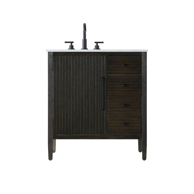 Elegant Kitchen and Bath 32 inch Single Bathroom Vanity in Chocolate Oak