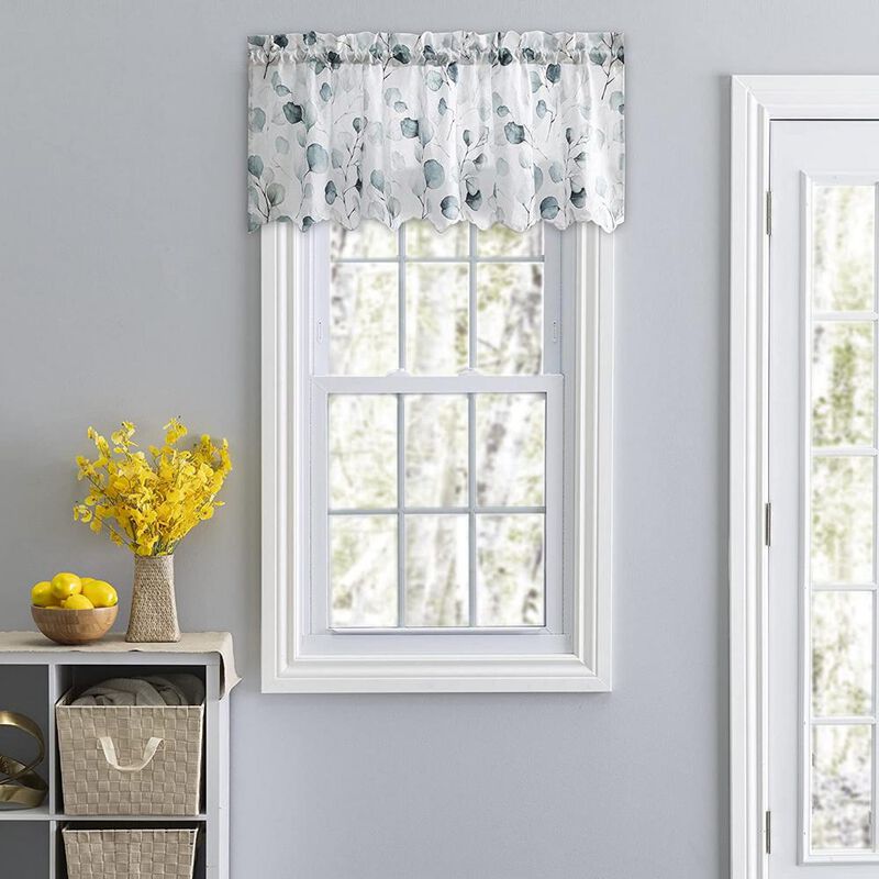 Ellis Curtain Eucalyptus Crushed Taffeta Rod Pocket Valance - 48x15", Spa