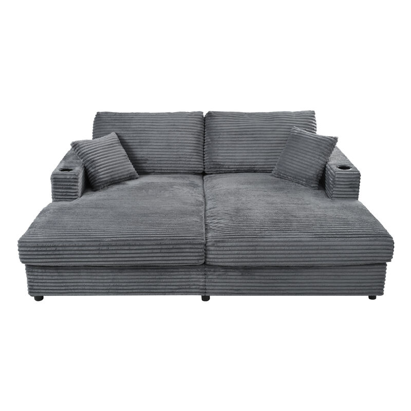 Merax Oversized Loveseat Chaise Lounge Sectional Sofa