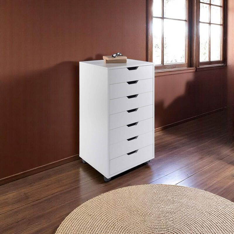 Tall 7-Drawer Storage Chest &ndash; Modern Scandinavian Wood Cabinet