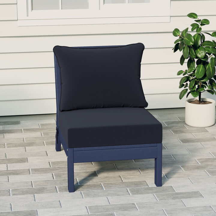 Outdoor HDPE Deep Seating Modular Armless Patio Chair