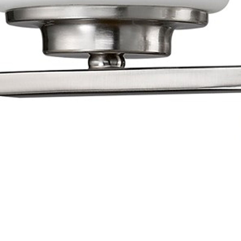 Hivvago Two Light Silver and Glass Wall Sconce