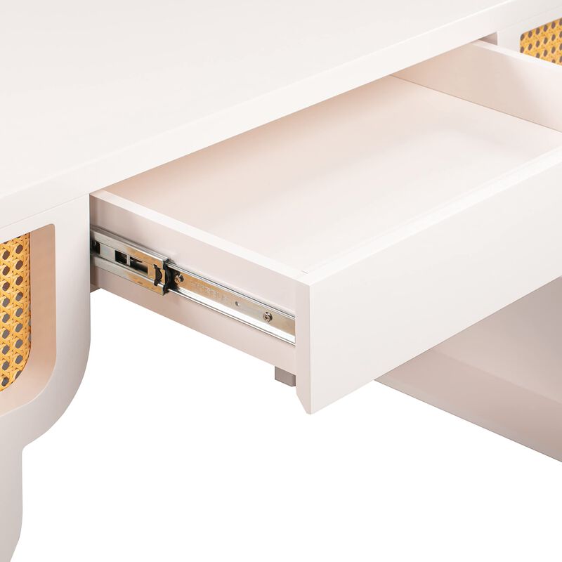 Tov Furniture Suzie Rattan Executive Desk (Cream) image number 7