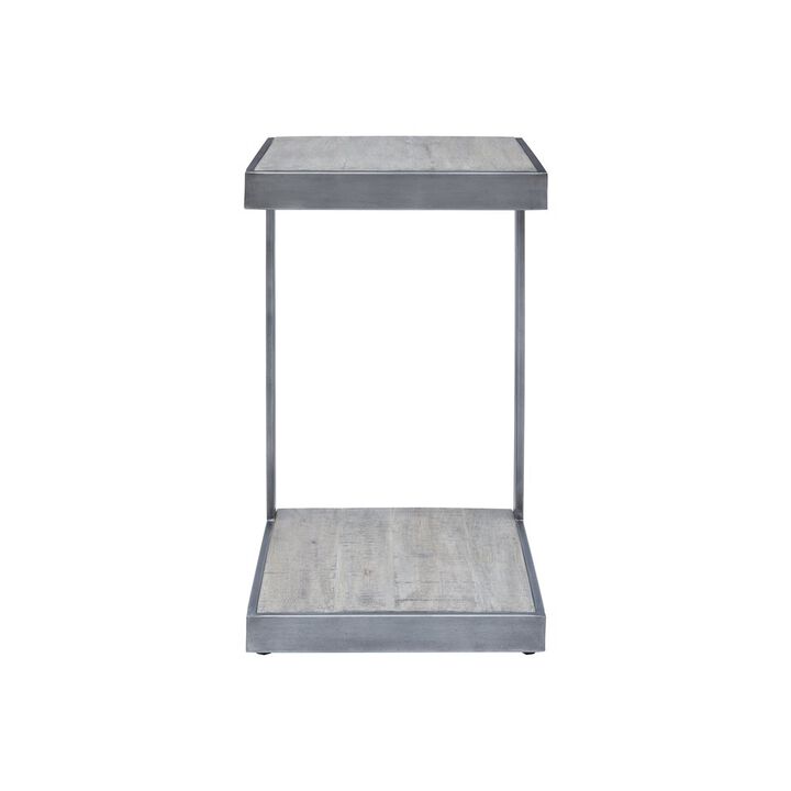 Jofran Global Archive Distressed Acacia and Stainless Steel C Table