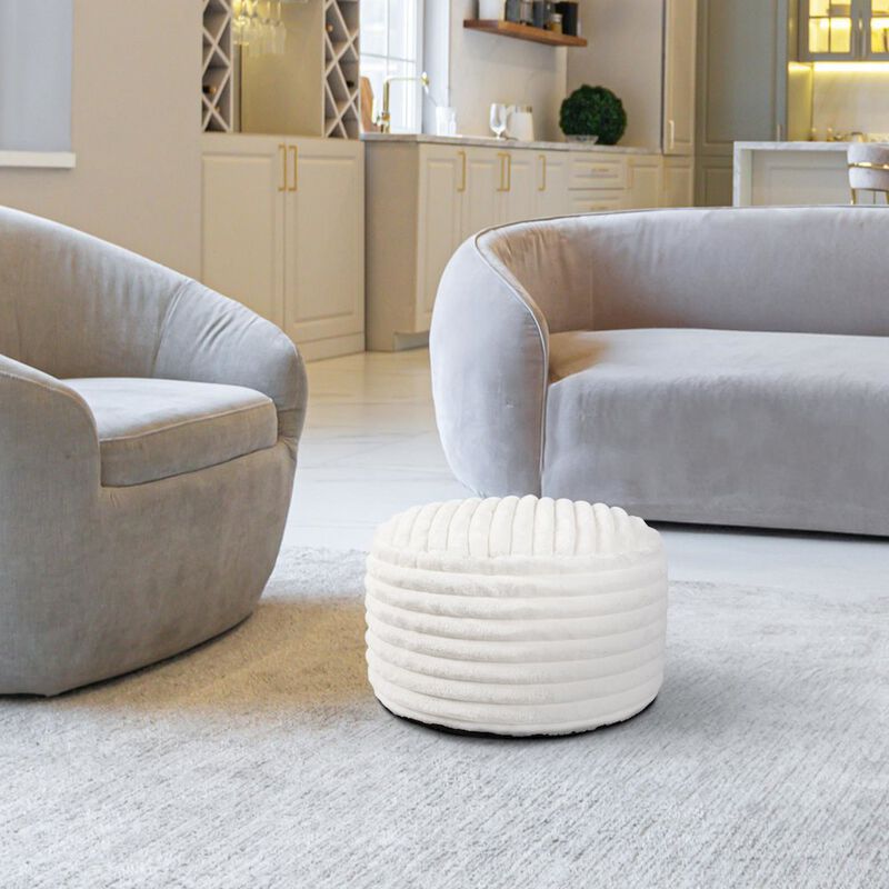 Howard Elliott Short Pouf Shar Pei White image number 6