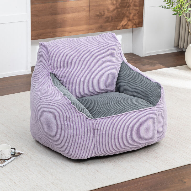 GOODSILO Ergonomic Corduroy Bean Bag Sofa Chair with Armrests for Comfortable Lounging and Relaxation in Any Living Space image number 4