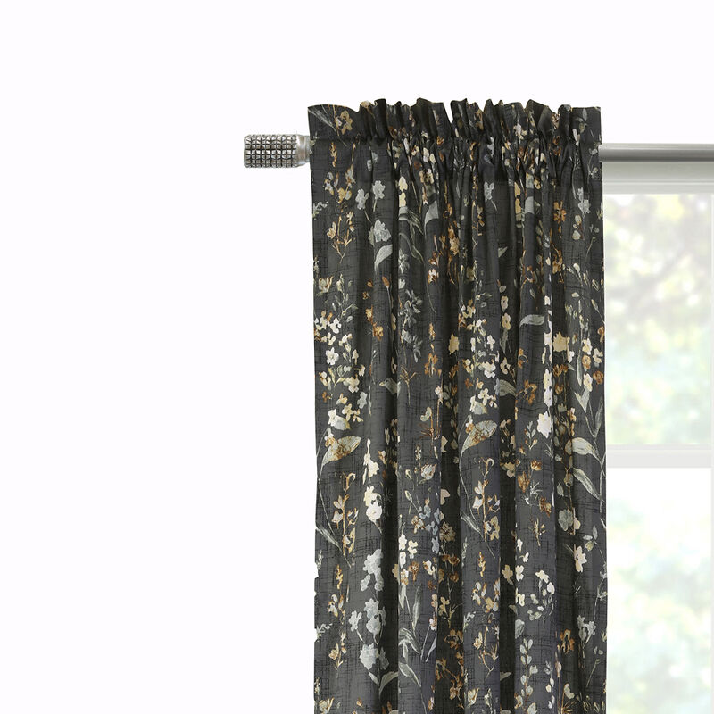 Commonwealth Rockport Pole Top Dressing Window Curtain Panel Pair - 50x84", Dark Grey