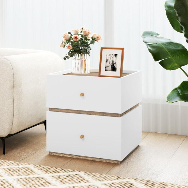 Hivvago 2-Drawer Modern Nightstand with Storage for Living Room Bedroom