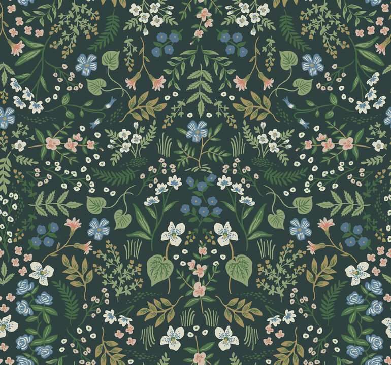 Wildwood Hunter Green Wallpaper
