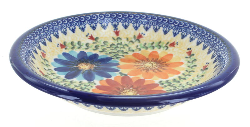 Blue Rose Polish Pottery Autumn Burst Soup Plate