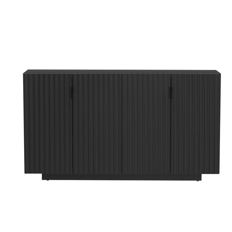 Merax 4 Wavy Doors Sideboard with Adjustable Shelves