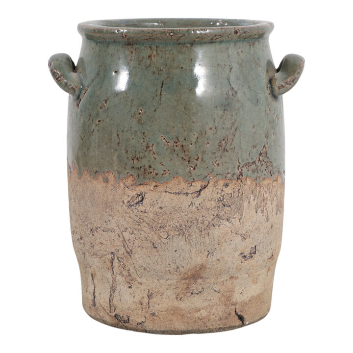 8x7" Traditional Vase, Green/brown