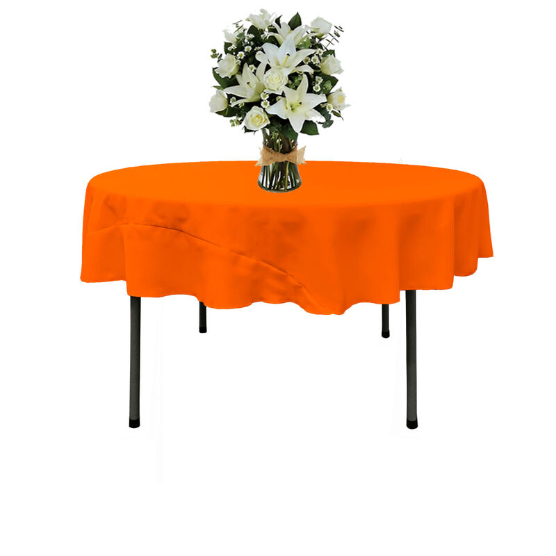72in Round Table Cover Polyester Poplin Wrinkle Resistant for Event Tables image number 1