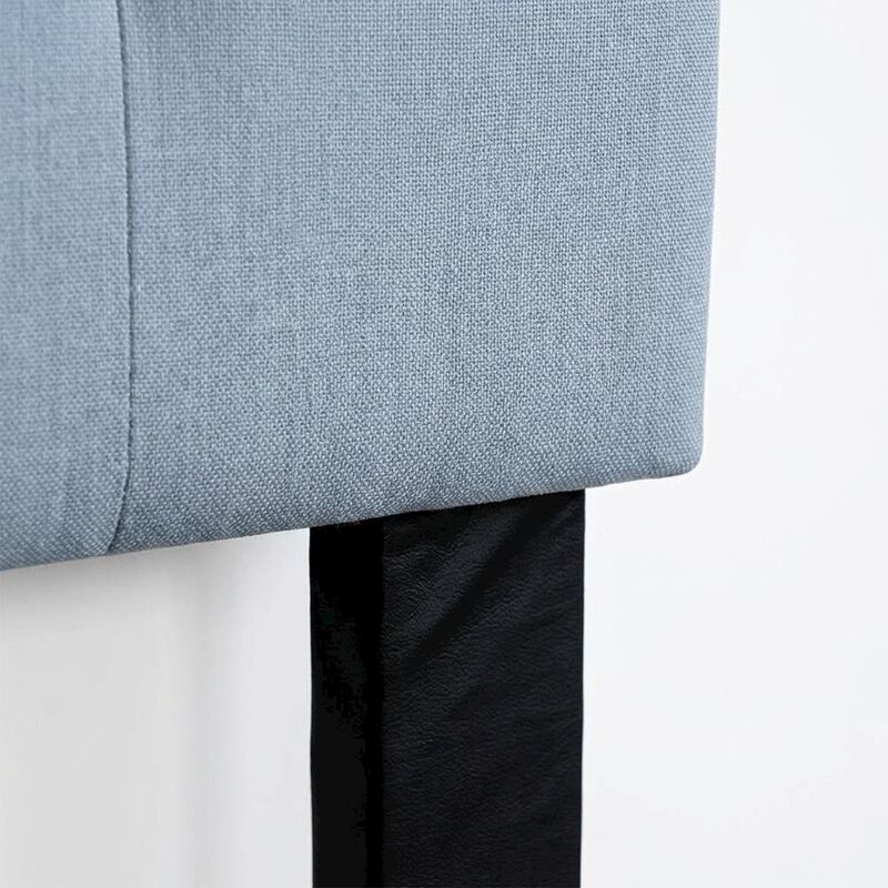 Light Blue Upholstered Queen Headboard, Solid Rubberwood Frame image number 4