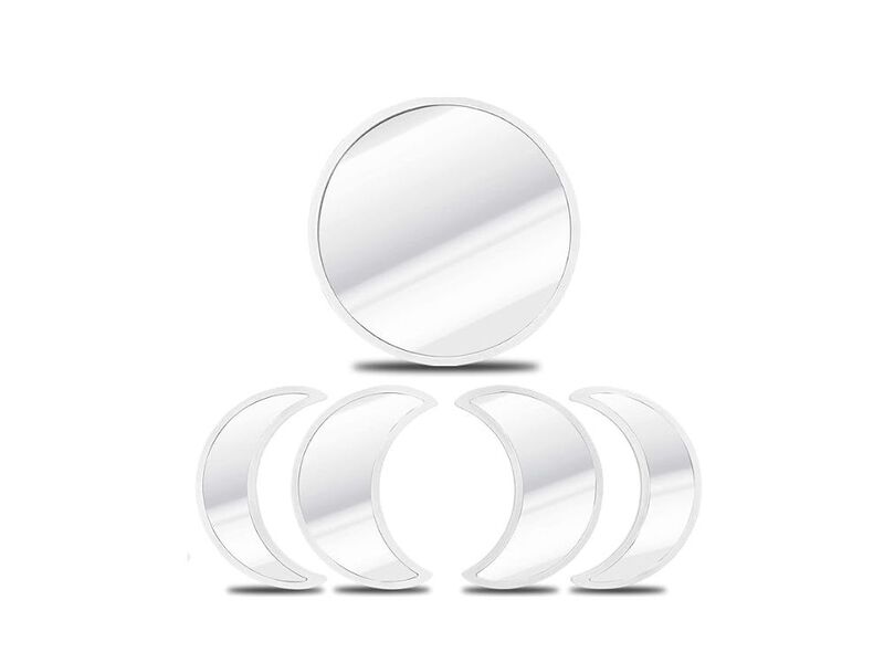 Moon Phase Mirror Set with Birds &ndash; Boho Gothic Wall Decor