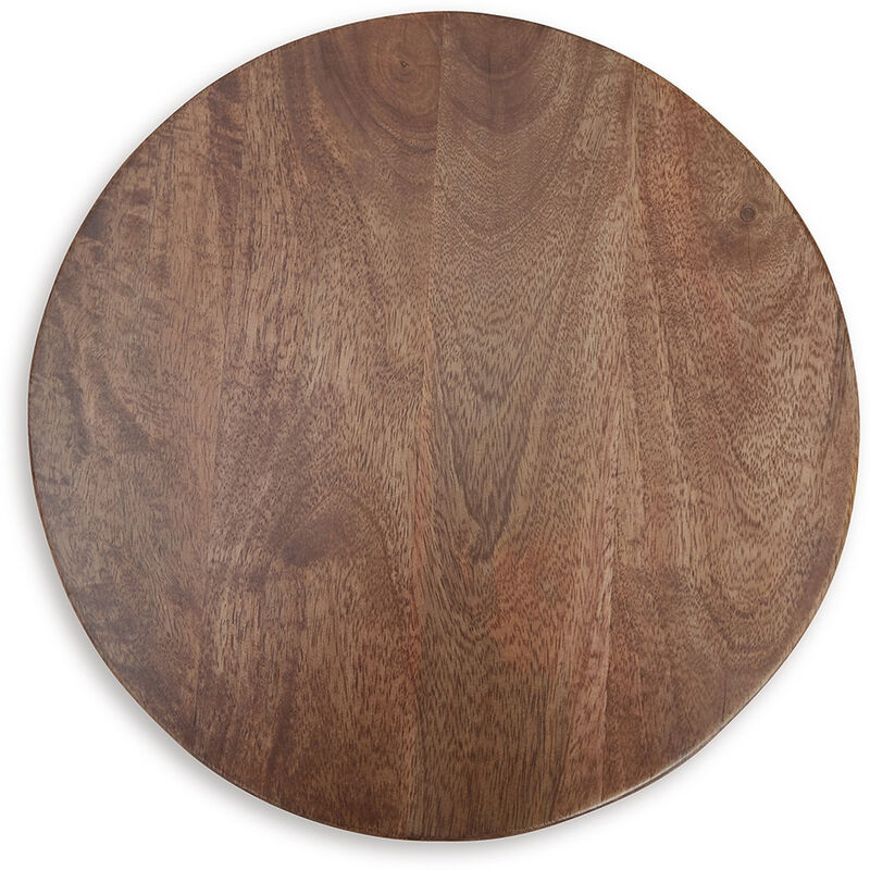 Accent Table, Solid Wood Turned Design, 14 Inch, Medium Brown Finish