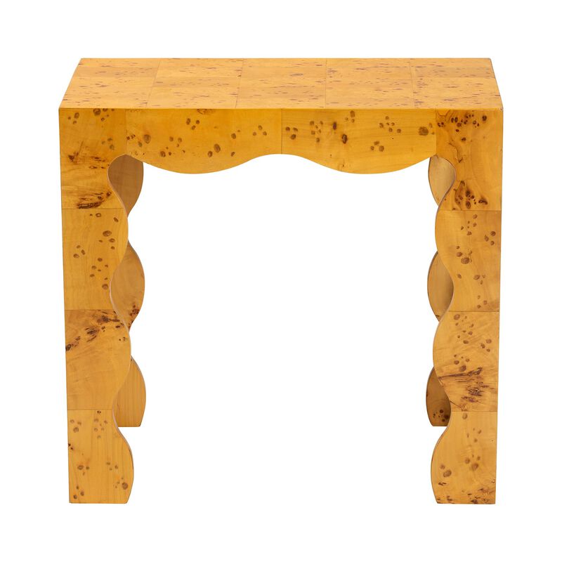 bali & pari Huxley Modern and Contemporary Natural Real Burl Wood End Table
