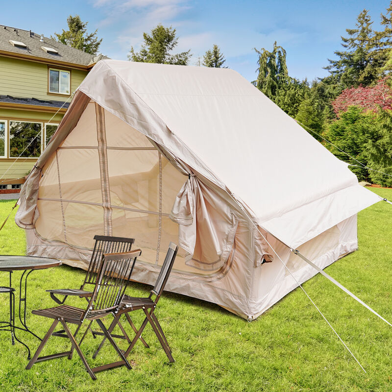 WOW PIONEER Spacious 4-6 Person Inflatable Glamping Tent - Easy Setup 4 Season Waterproof Outdoor Shelter with 12 Mesh Windows image number 4