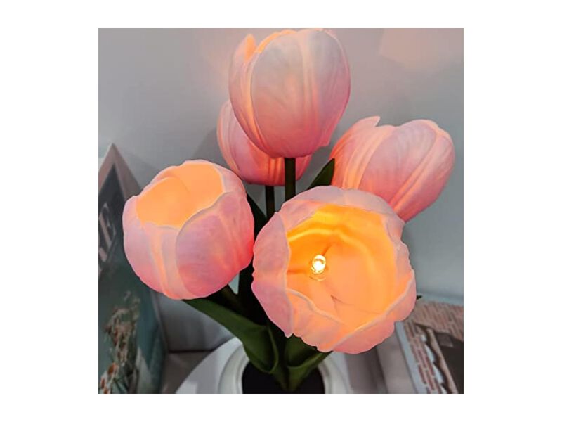 LED Flower Table Lamp For Living Room Desk Pink image number 2