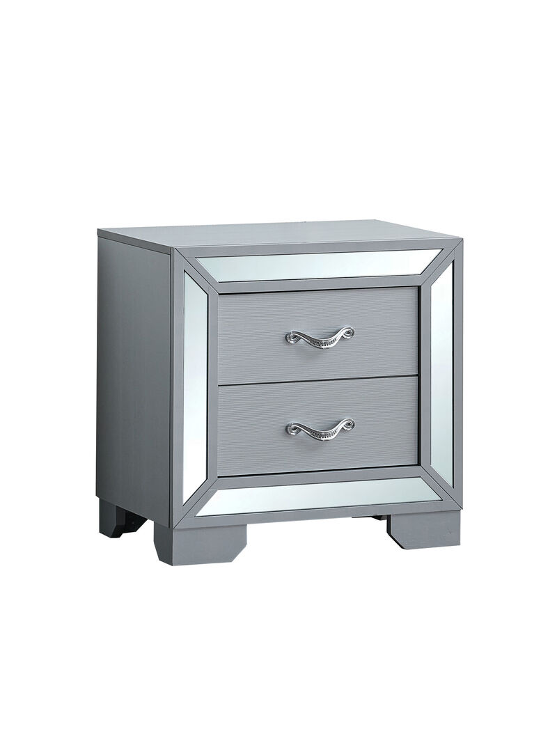 Murry Silver 2-Drawer 24 in. W Nightstand image number 1