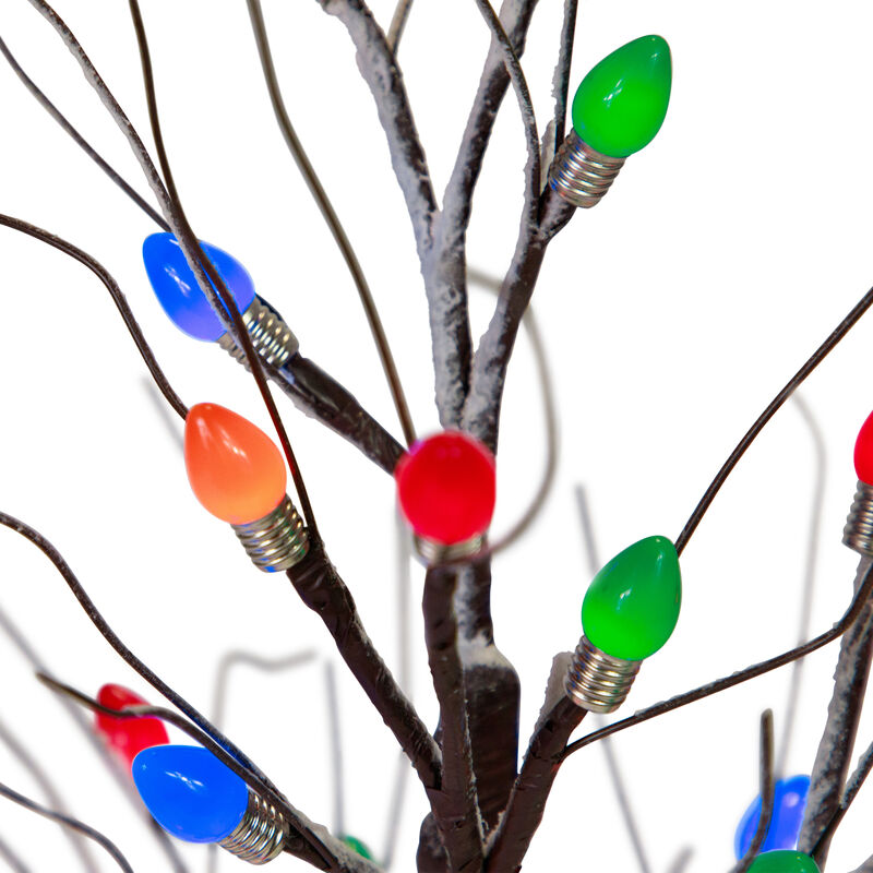 24" LED Lighted Frosted Tabletop Christmas Tree - Multi-Color lights image number 4