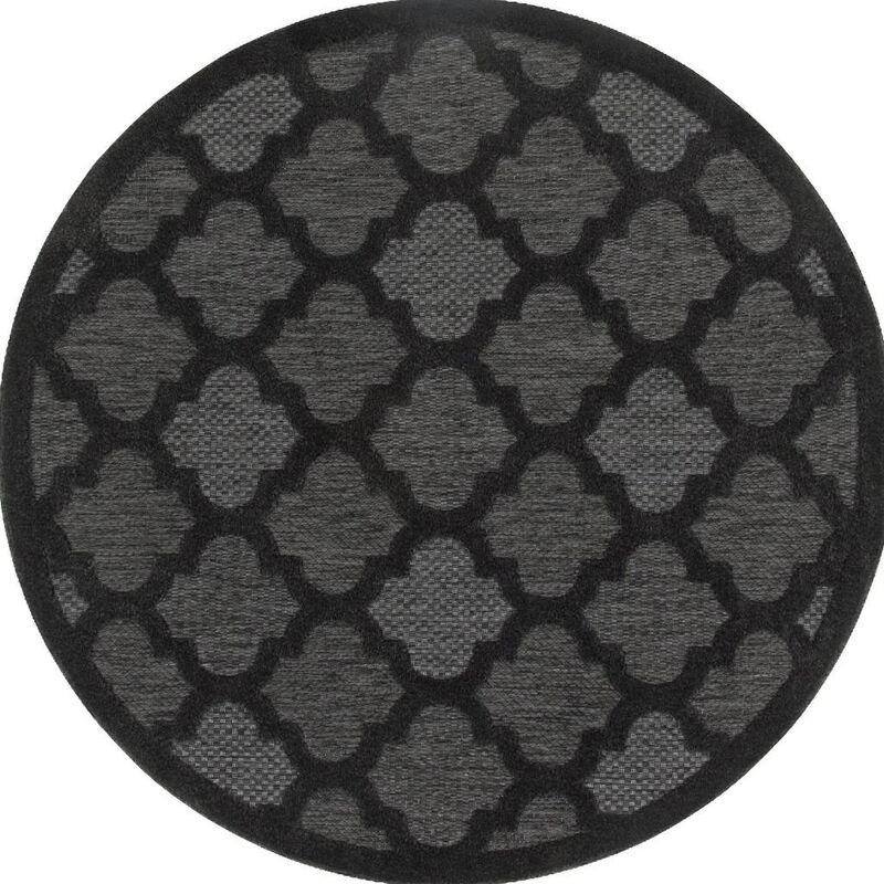 HomeRoots Round Trellis Indoor Outdoor Area Rug image number 0
