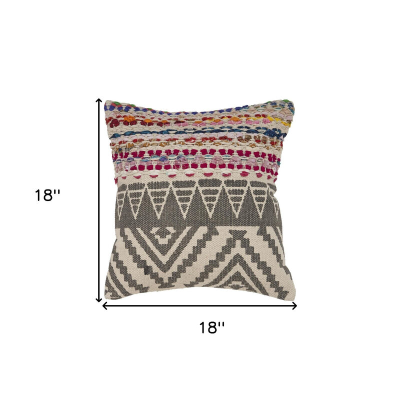 Textured Geometric Zippered Pillow &ndash; Soft Decorative Cushion for Living Room